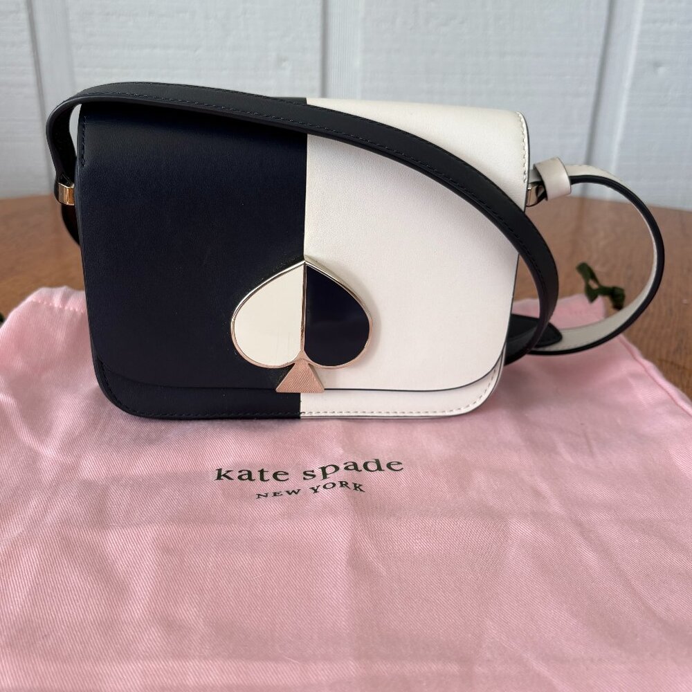 Kate Spade Nicola Small Flap Shoulder Crossbody, Blue/White